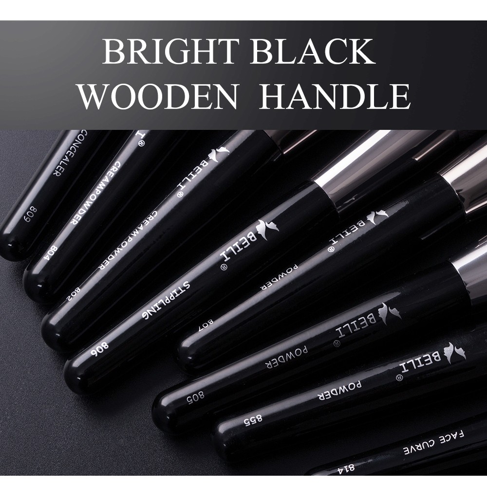 black natural makeup brush sets