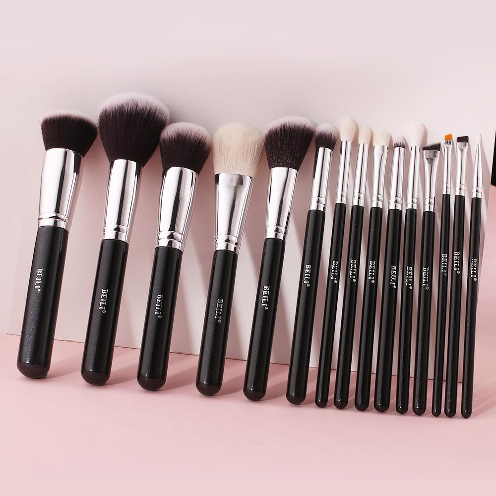 25PCS Black Makeup Brushes
