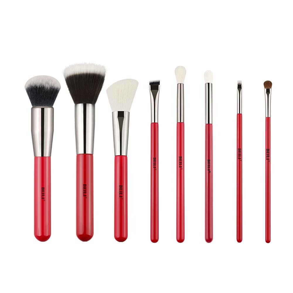 8pcs red makeup brushes